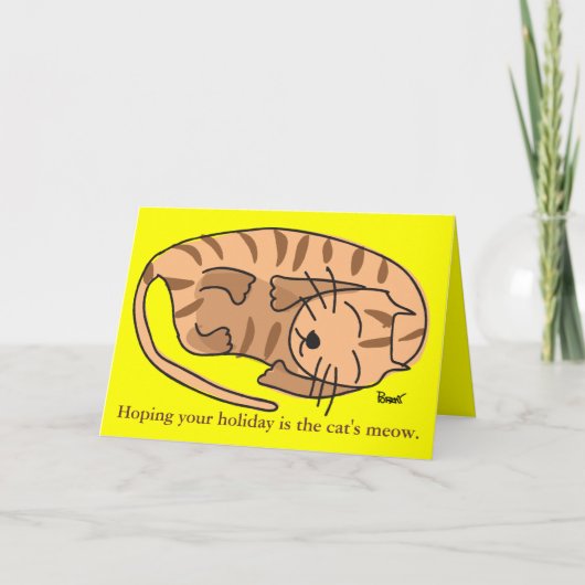 Carte de voeux de chat de sommeil (Devant)