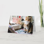 Carte de voeux de chat de vacances (Devant)