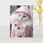 Carte de vœux de chat d'encouragement Rockstar (Fleur jaune)