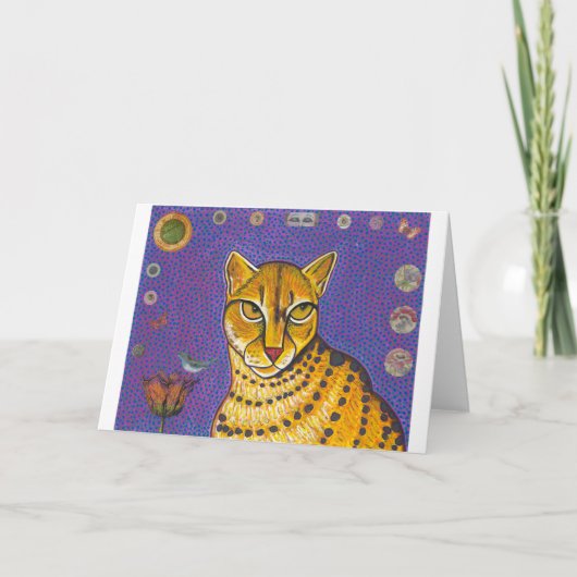 Carte de voeux de chat en or africain (Devant)