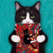 Carte de voeux de chat et de poisson inhabituelle