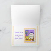 Carte de voeux de chat et de poussin de Pâques (Intérieur)