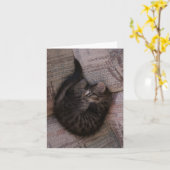 Carte de voeux de chaton de yoga (Fleur jaune)