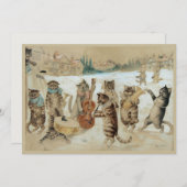 Carte de vœux de chats chantant Noël (Devant / Derrière)