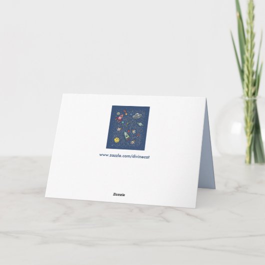 Carte de vœux de chats dans l'espace (Dos)