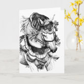 Carte de voeux de cheval arabe vierge (Fleur jaune)