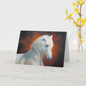 Carte de voeux de cheval "de magie blanche" (Fleur jaune)