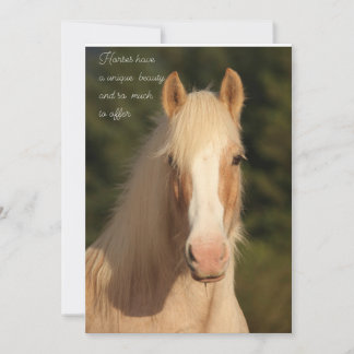 Carte de vœux de cheval Palomino Gypsy Vanner