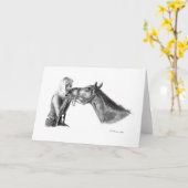 Carte de voeux de cheval vierge (Fleur jaune)