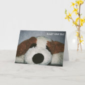 Carte de voeux de chien (Fleur jaune)