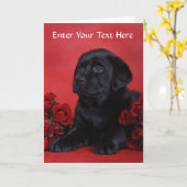 Carte de voeux de Chien Chien Chien Chien Noir du  (Fleur jaune)