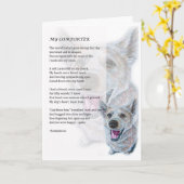 Carte de voeux de chien Conforter animal de compag (Fleur jaune)