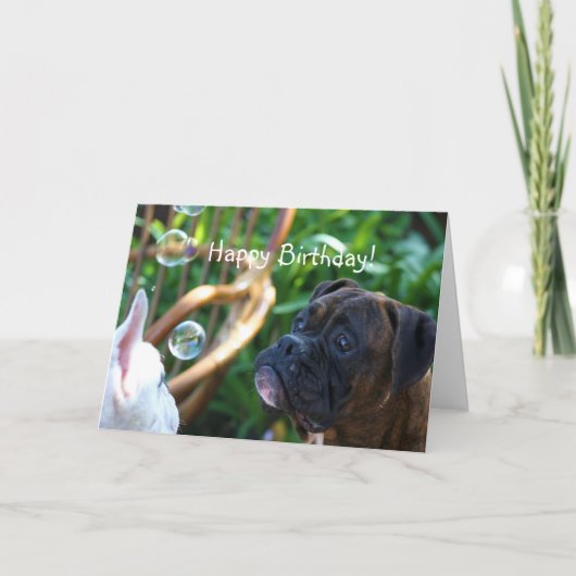 Carte de voeux de chien de boxeur de joyeux (Devant)