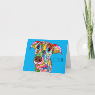 Carte de voeux de chien de race mixte mignonne et