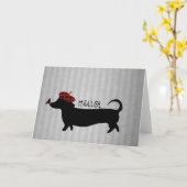 Carte de voeux de chien de saucisse (Fleur jaune)