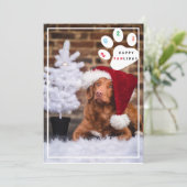 Carte de vœux de chien de vacances de patte heureu (Debout devant)