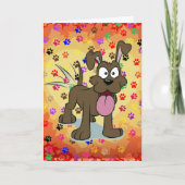 Carte de voeux de chien heureux (Devant)