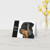 Carte de voeux de chien Miss You Rottweiler - Vers (Fleur jaune)