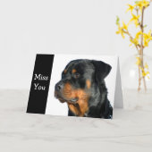 Carte de voeux de chien Miss You Rottweiler - Vers (Fleur jaune)