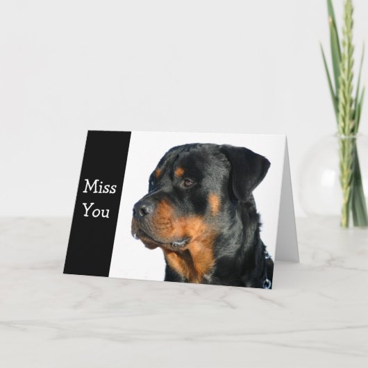 Carte de voeux de chien Miss You Rottweiler - Vers (Devant)