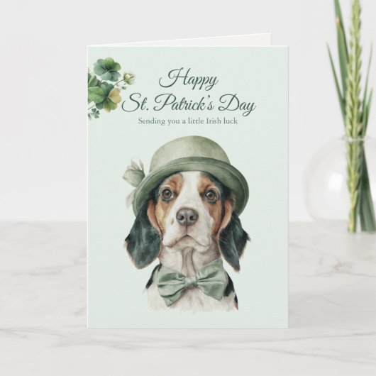 Carte de vœux de chien pour la Saint-Patrick – Cha (Devant)