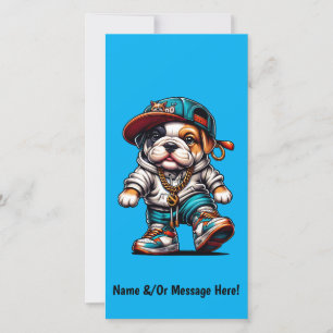 Carte de vœux de chiot bouledogue mignon