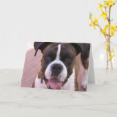 Carte de voeux de chiot de boxeur (Fleur jaune)
