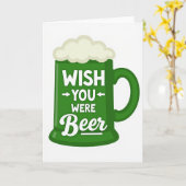 Carte de vœux de chope de bière verte (Fleur jaune)