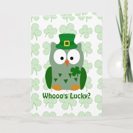 Carte de voeux de chouette épervière de St Patrick (Devant)