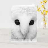 Carte de voeux de Chouette neigeuse (Fleur jaune)