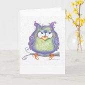 Carte de voeux de Chouette pourpre (Fleur jaune)