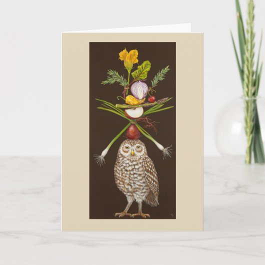 Carte de voeux de Chouette végétarienne (Devant)