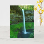 Carte de voeux de chute d'eau (Fleur jaune)