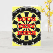 Carte de voeux de Cible de flechettes avec texte p (Fleur jaune)