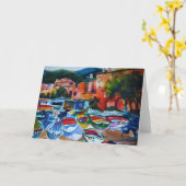 Carte de voeux de Cinque Terre Italie (Fleur jaune)