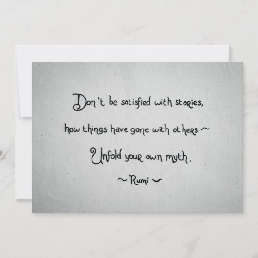 Carte de vœux de citation de Rumi (Devant)