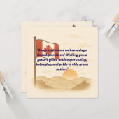 Carte de voeux de citoyenneté canadienne (Devant/Arrière en situation)