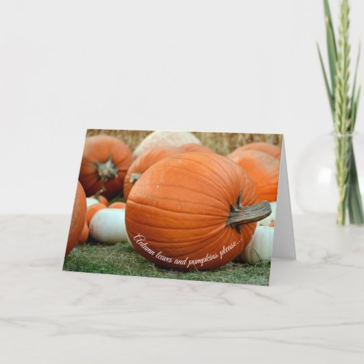 Carte de vœux de citrouille d'automne (Devant)
