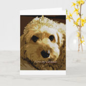 Carte de voeux de CobaltMoonDesign Cavapoo (Fleur jaune)