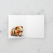 Carte de voeux de cochon de Guinée mignonne et col (Intérieur)
