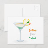Carte de vœux de cocktail de salutations d'Irlande (Devant / Derrière)