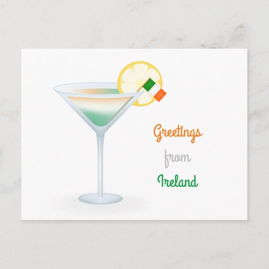 Carte de vœux de cocktail de salutations d'Irlande (Devant)