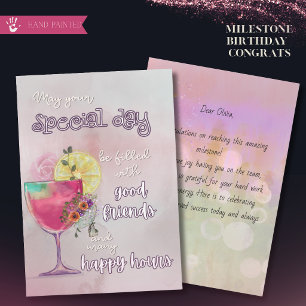 Carte de voeux de cocktail fantaisiste pour un jal