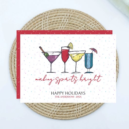Carte de vœux de cocktail Making Spirits Bright