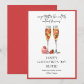 Carte de vœux de cocktail pour la Saint-Valentin e (Devant / Derrière)