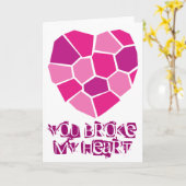 Carte de voeux de coeurs cassés pour la relation (Fleur jaune)