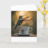 Carte de vœux de colibri (Fleur jaune)