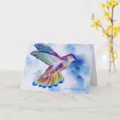 Carte de voeux de colibri (Fleur jaune)