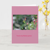 Carte de voeux de colibri (Fleur jaune)