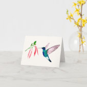 Carte de voeux de colibri (Fleur jaune)